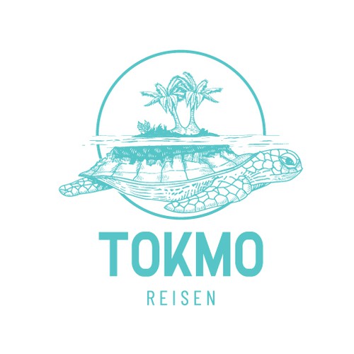 sea turtle illustration/logo for sustainable travel ageny Design by C1k