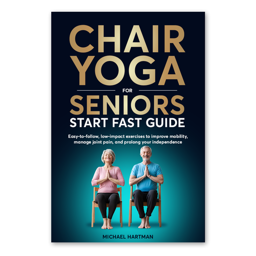 Attention grabbing book cover for "chair yoga for seniors" Design by Knorpics