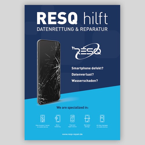 Clean & Nice Poster for Cell Phone Repair & Data Rescue Company Design by EyeQ Creative