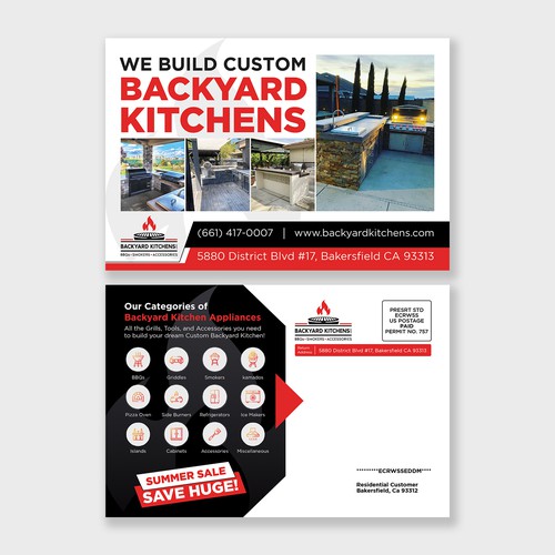 Postcard Creation for BBQ builder Design by BrainStorm.