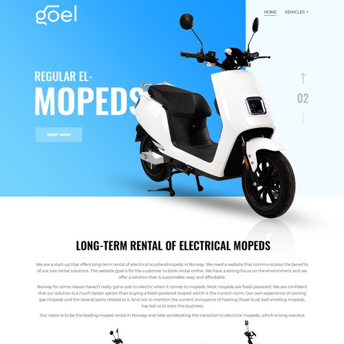 Design Design brand new website for a long-term electric scooter rental start-up in Norway di MercClass