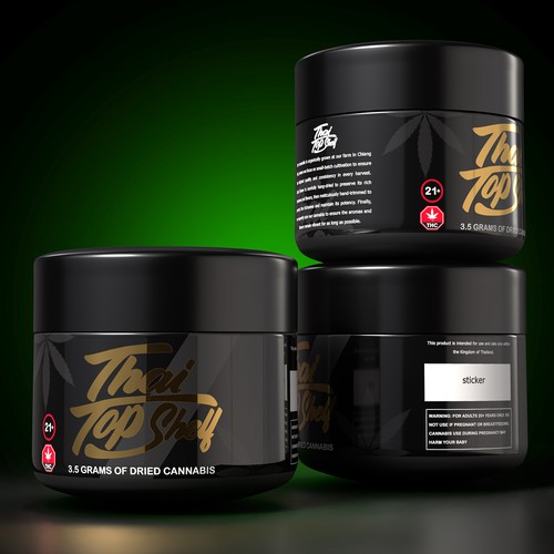 Luxury Cannabis Jar Label Design for High-End Thai Brand Design by Ravana Ravana