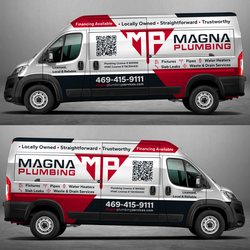 Informative, Clean Van Wrap for Plumbing Business Design by Max5k