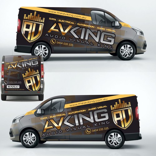 Audio visual / Electrical company - Van needs some COLOUR! Design by EvoDesign