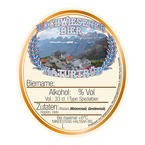 My new beer label with a small illustration for my micro brewery Sarganserbräu Design by DSojo