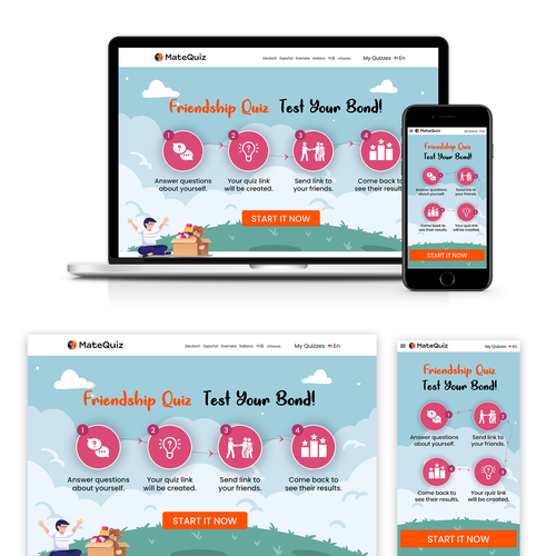 Redesign of a very popular quiz site (MateQuiz.com) Diseño de Technology Wisdom