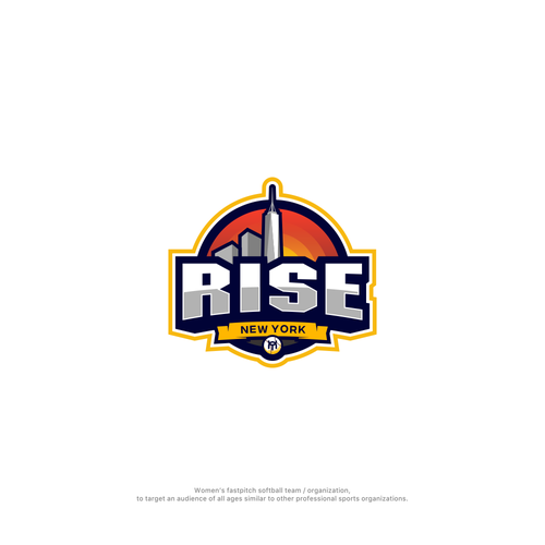 Sports logo for the New York Rise women’s softball team Design by MnRiwandy