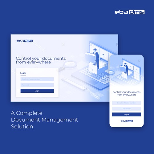 Design a login page for our document management system - EBA DMS Design by Design Nation™