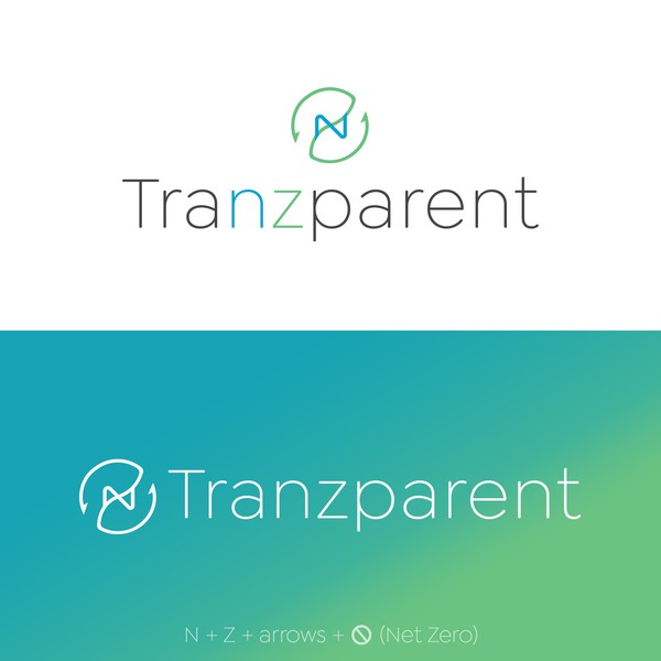 A simplified and modern logo for Tranzparent representing the letters N and Z