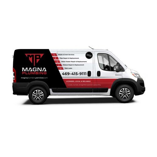 Informative, Clean Van Wrap for Plumbing Business Design by flordamer