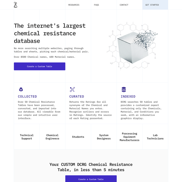 Landing Page Submission for a Webapp Database