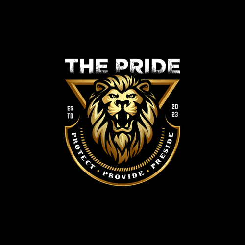 Logo for The Lion's Pride - Protect. Provide. Preside. Appeal to Men Design by Rockbillity™