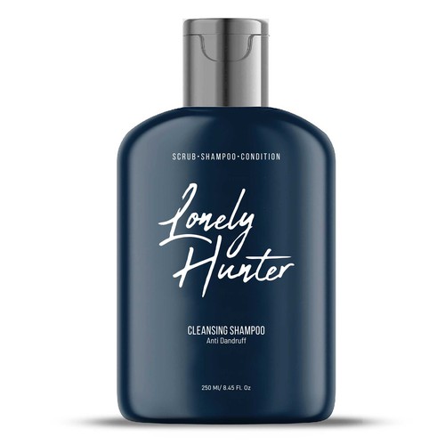 Minimalist shampoo bottle design for approachable male hair brand Diseño de By.You