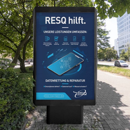 Clean & Nice Poster for Cell Phone Repair & Data Rescue Company Design by inventivao