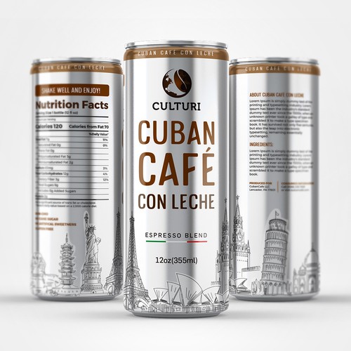 Label for Canned Ready-to-drink coffee Design by farhanubaid