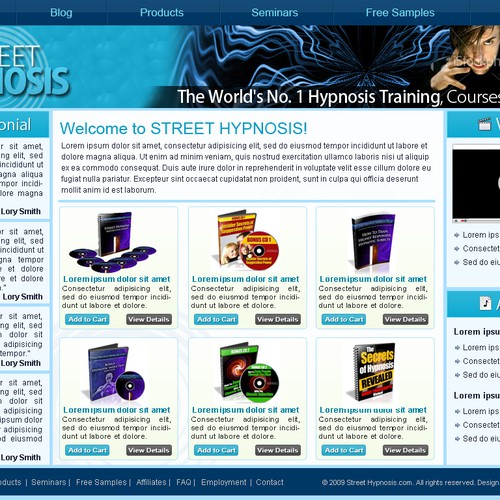 Home Page Design For Hypnosis Website | Web page design contest