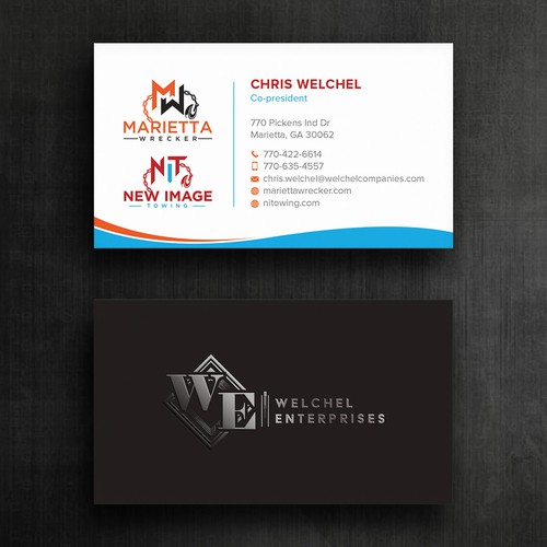 Powerful business card for large towing enterprise Design by Felix SH