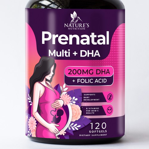 Prenatal Vitamins Label Design needed for Nature's Nutrition Réalisé par R O S H I N