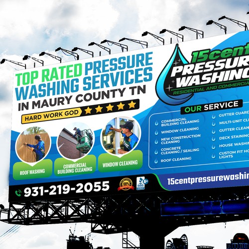 Modern Pressure Washing Billboard Design by Sketch Media™