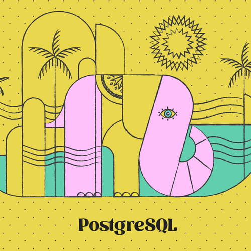 PostgreSQL v16 Release Artwork Design by hashWednesday