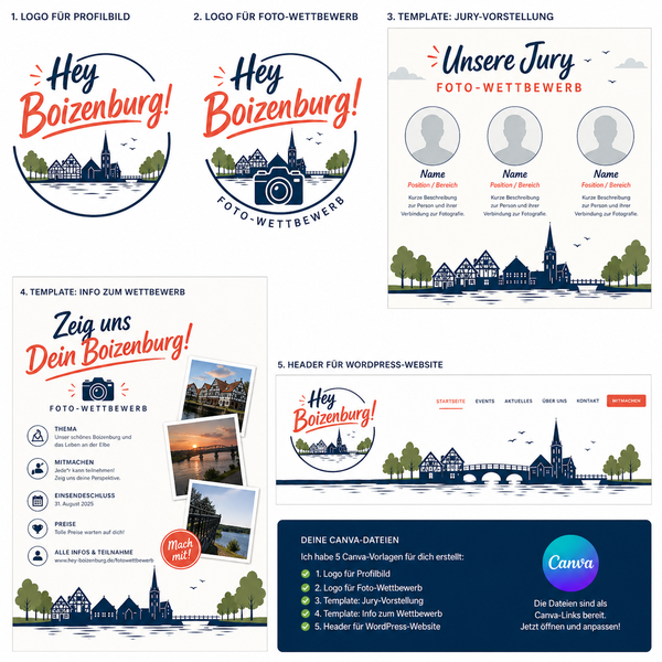 Instagram & WordPress Branding Design for “Hey Boizenburg!” Community Platform