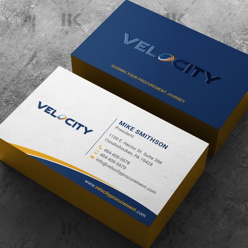 Velocity Procurement - Logo Rebranding - Business Card Design Design by IK_Designs