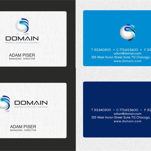 Create the next logo and business card for Domain Design by Lalunagraph