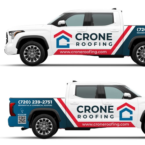 Roofing Contractor Truck Wrap Ontwerp door icon89GraPhicDeSign