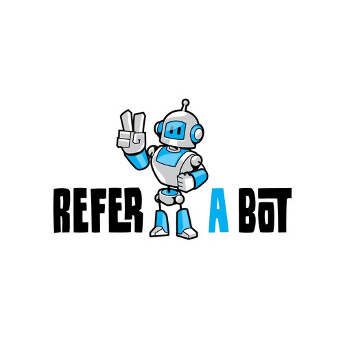 Robot Character/Mascot for Refer-A-Bot Company Design by Custom Logo Graphic