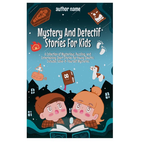 Book cover for "Mystery And Detective Stories For Kids" Design by Ahsannn