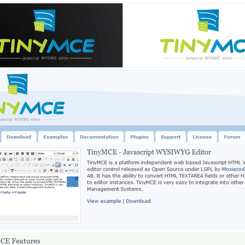 Logo for TinyMCE Website Réalisé par Pixey