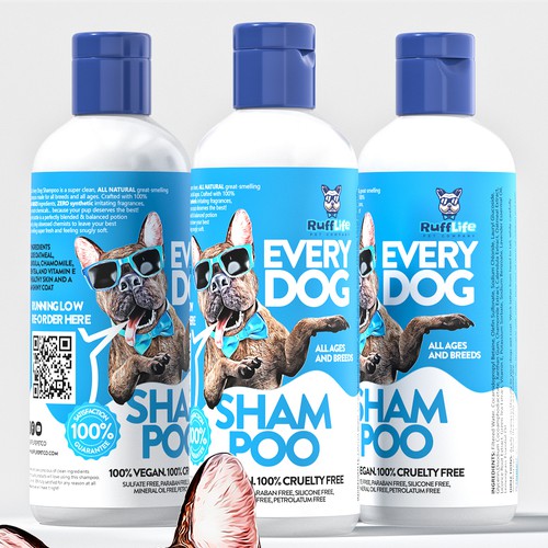 Ruff Life Pet Company Natural Every Dog Shampoo Design von Meln