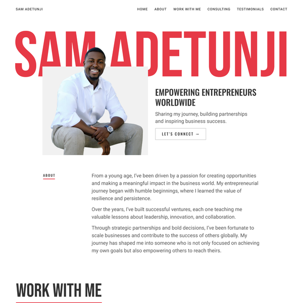 Sam Adetunji Personal Website