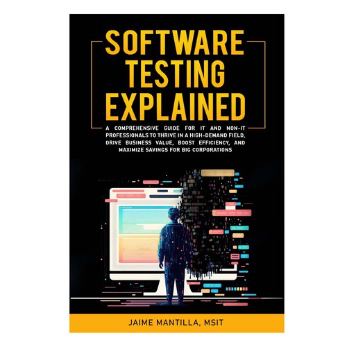 Design a clean/modern book cover for my software testing book Design by BDTK