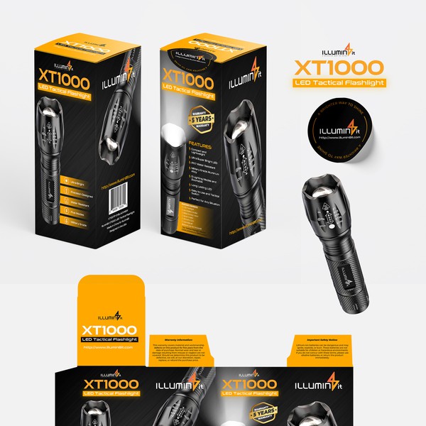 Tactical Flashlight Box Packaging 