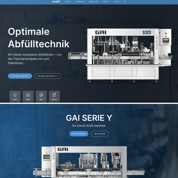 Modern Website Design for Bottle Filling & Production Lines