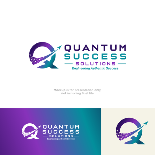 "Design a Powerful, Future-Focused Logo for Quantum Success Solutions that evokes innovation." winning Business card