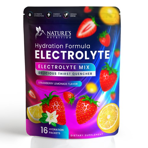 Refreshing Hydration Electrolytes Design Needed for Nature's Nutrition Design by Davi Giolo ★