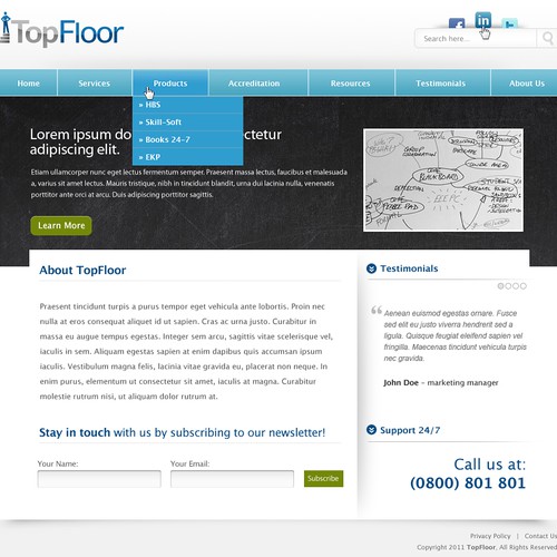 website design for "Top Floor" Limited Diseño de Rares