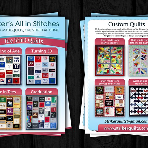 Quilting company advertisement, Postcard, flyer or print contest