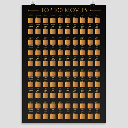 Designs | Scratch off Poster - Top 100 Movies Scratch off Poster ...