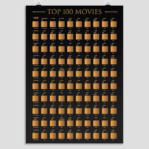 Scratch off Poster - Top 100 Movies Scratch off Poster Design by Andreart Q