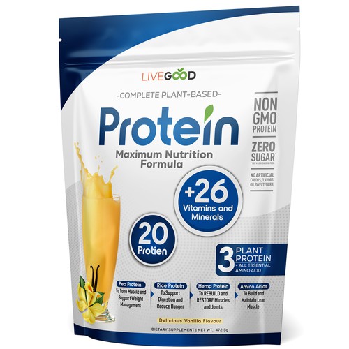 ***GUARANTEED PRIZE*** - LABEL DESIGN for Protein Powder -*****NEW***** Design by JOHN's_AlphaCreation