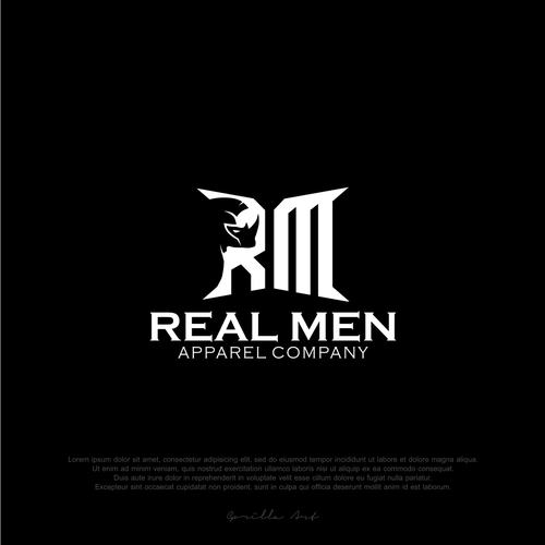 Real Men Apparel Company Logo Diseño de Gorilla Art ™