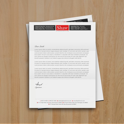 Letterhead for Divorce & Family Law Firm; Modern, Minimalist, Conservative Design Design by muaz™