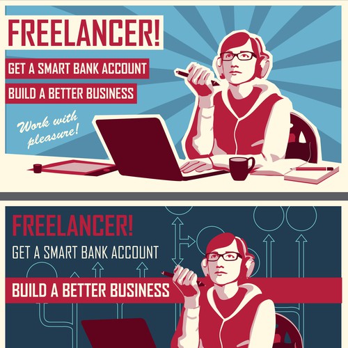 ISO: simple propaganda style vector illustration for new start up! Design by sweetkina