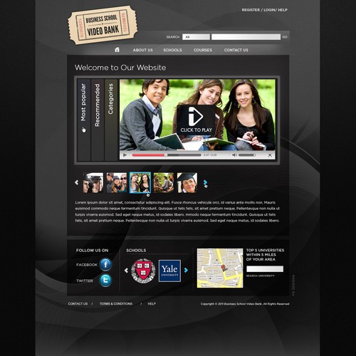 New website design wanted for Business School Video Bank Design von pg