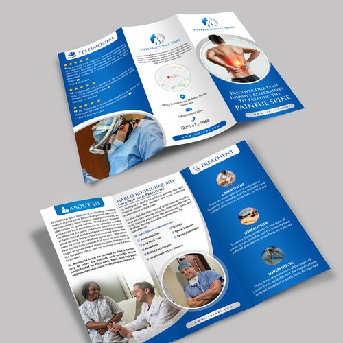 Designs | Design a innovative spine surgery practice trifold brochure ...