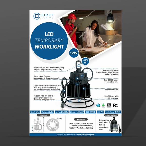 Design by deleted-1137025 titled "Flyer design for Lighting "