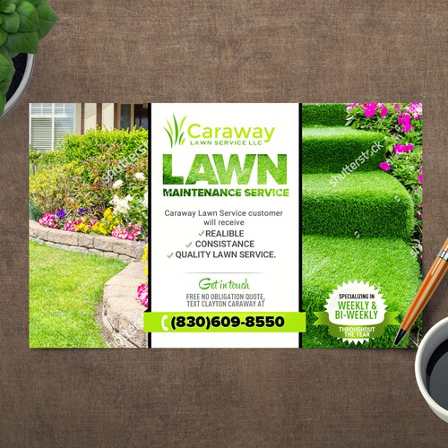 Lawn Service Postcard mailers Postcard, flyer or print contest